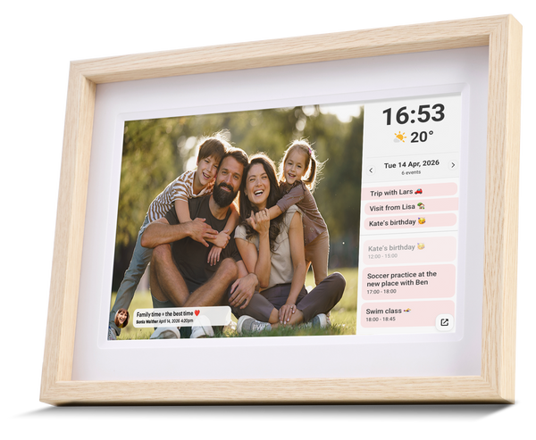 OnePlace Smart WIFI Photo Frame - 10.1" Light Wood