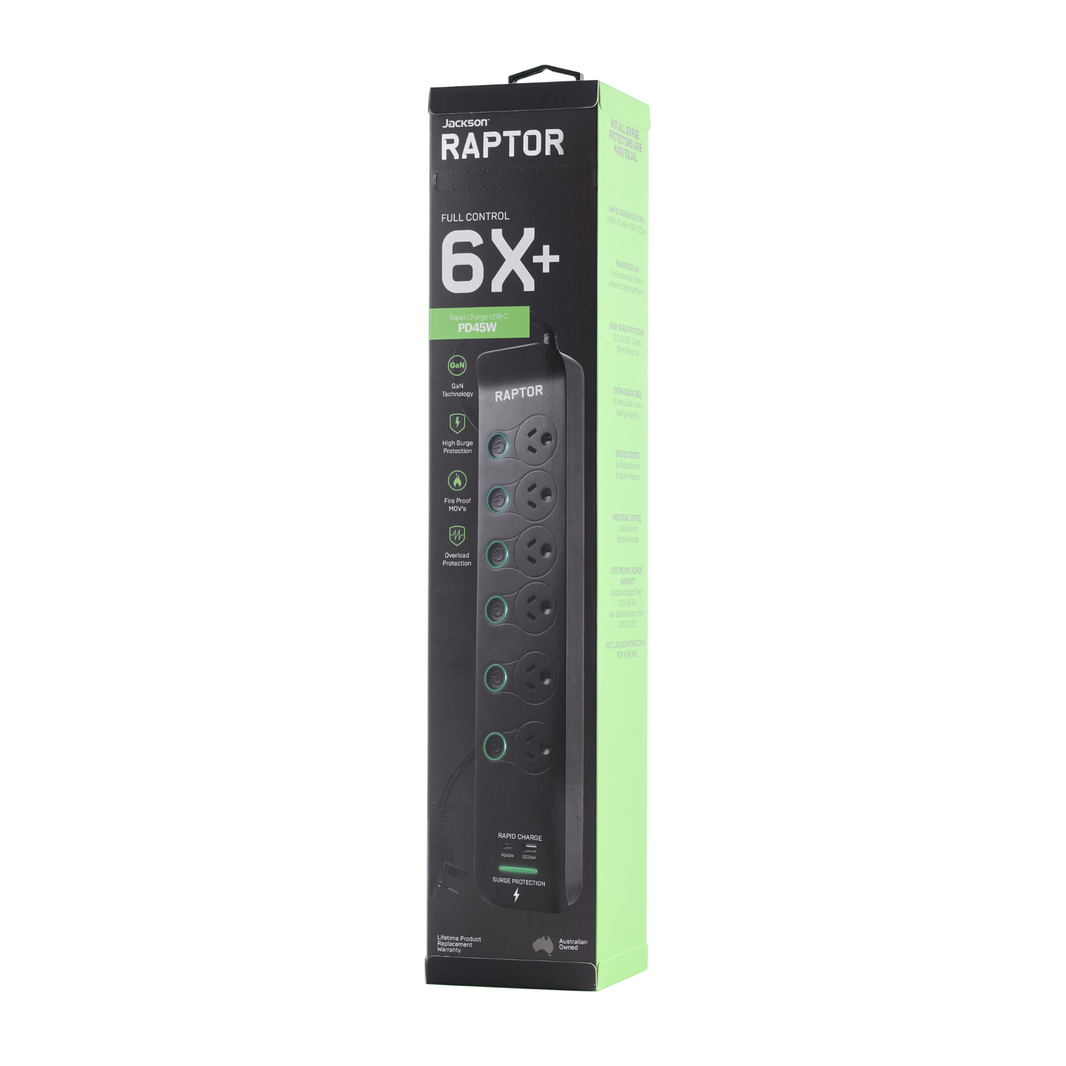 Raptor 6 Outlet 45W Switched Powerboard